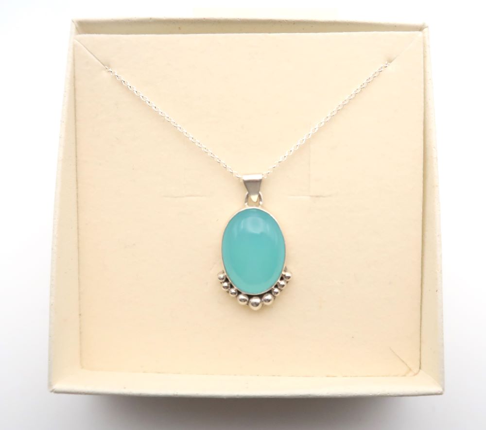 Blue Chalcedony Pendant