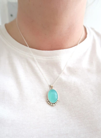 Blue Chalcedony Pendant