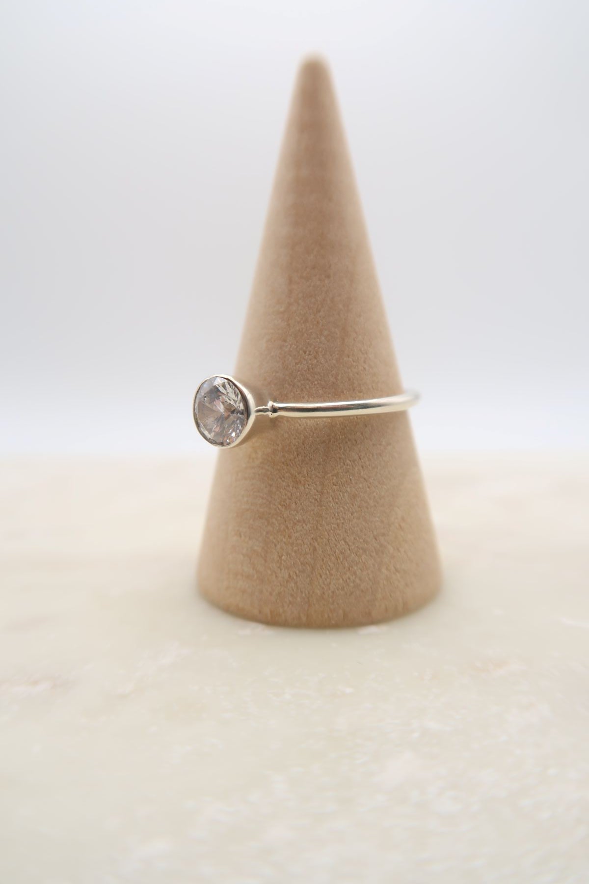 Cubic Zirconia Solitaire Ring