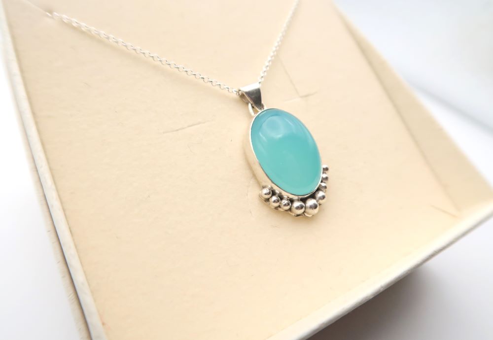 Blue Chalcedony Pendant