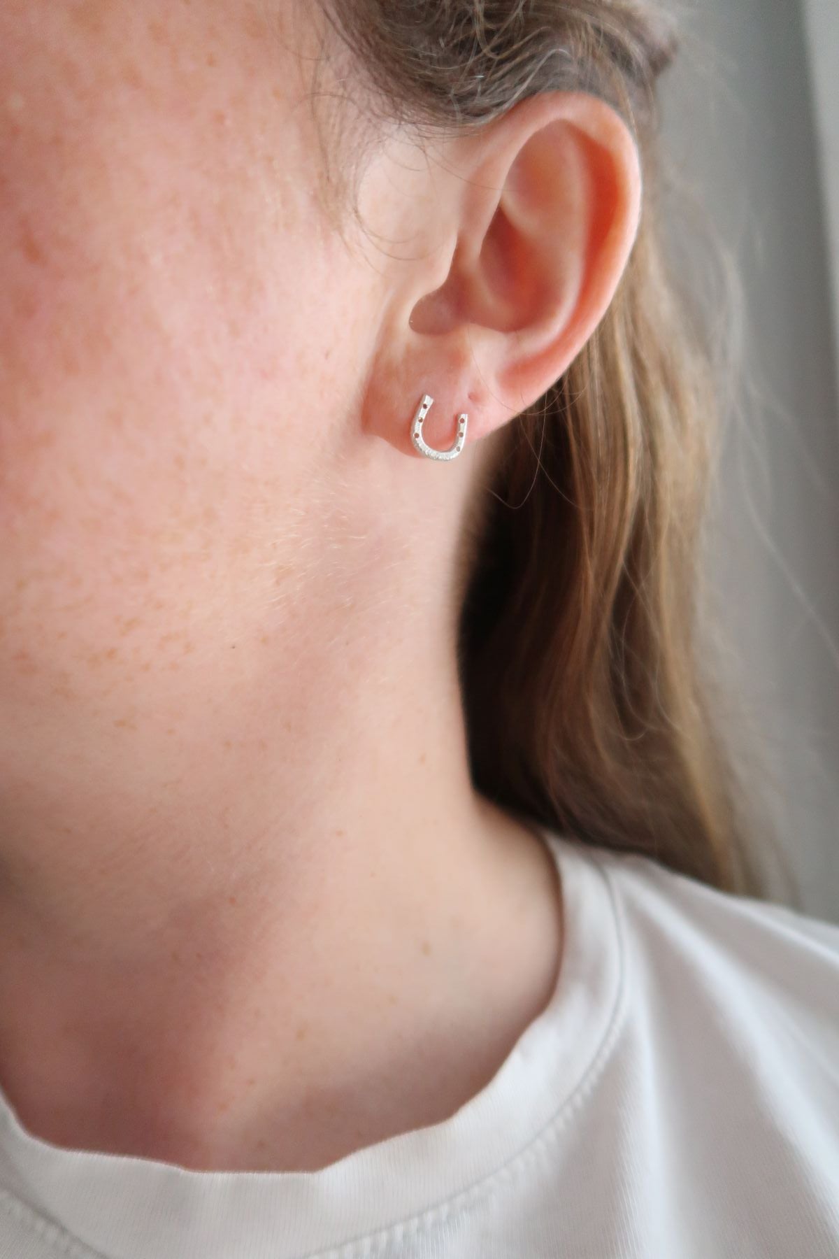 Horse Shoe Stud Earrings