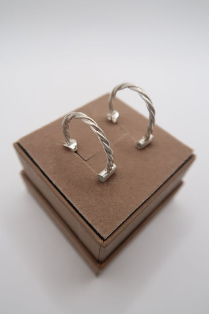 Twisted Gemstone Hoop