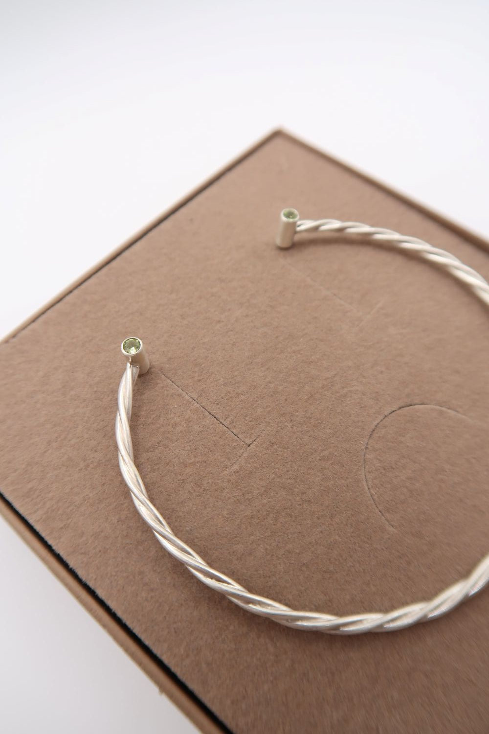 Twisted Gemstone Torque Bangle
