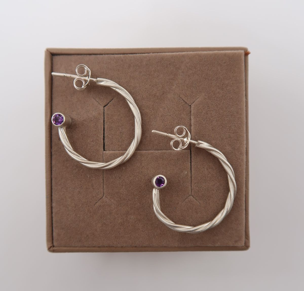 Twisted Gemstone Hoop