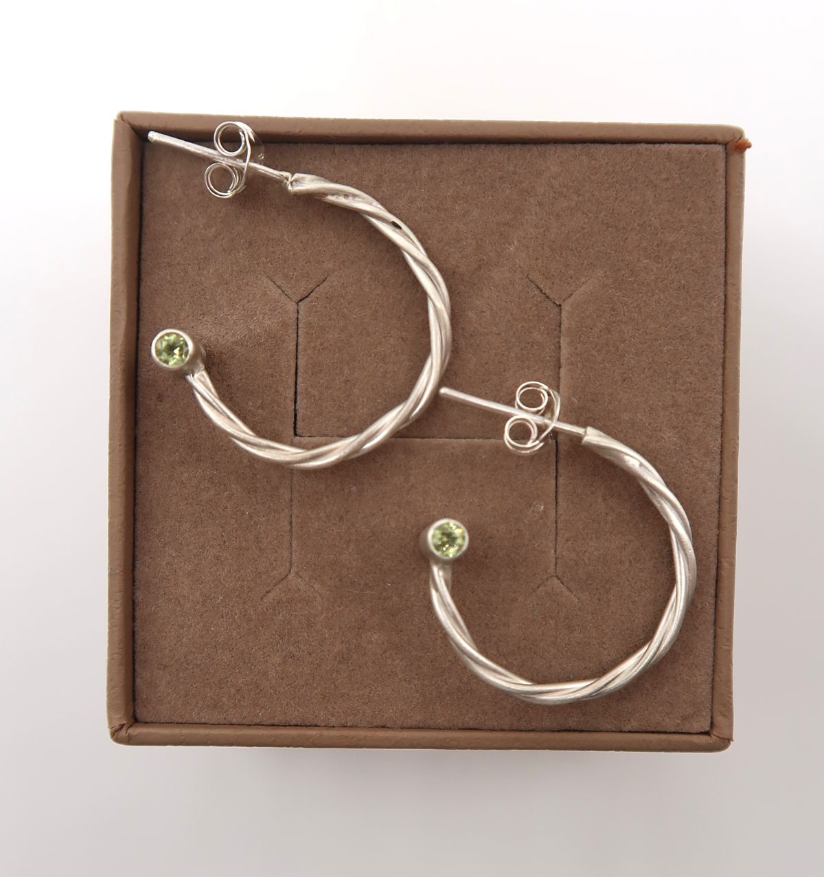 Twisted Gemstone Hoop